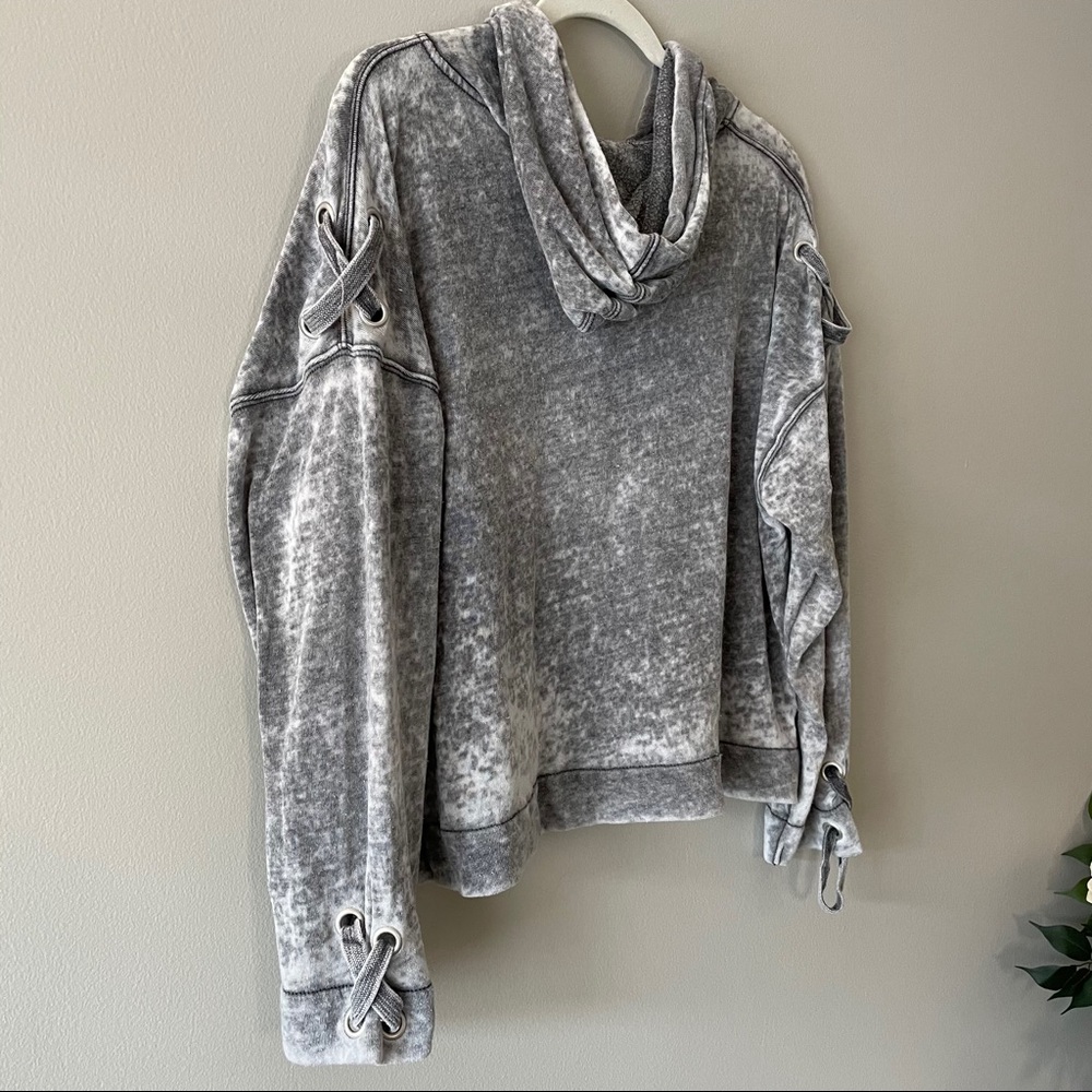 Grey distressed hoodie